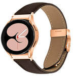 Dây Đồng Hồ Da Khóa Rùa Mặt Sau Vàng Hồng Vân Vải Lựu Tháo Nhanh, Dành Cho Samsung Galaxy Watch 7 40 / 44mm