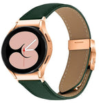 Dây Đồng Hồ Da Khóa Rùa Mặt Sau Vàng Hồng Vân Vải Lựu Tháo Nhanh, Dành Cho Samsung Galaxy Watch 7 40 / 44mm