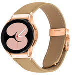 Dây Đồng Hồ Da Khóa Rùa Mặt Sau Vàng Hồng Vân Vải Lựu Tháo Nhanh, Dành Cho Samsung Galaxy Watch 7 40 / 44mm