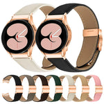 Dây Đồng Hồ Da Khóa Rùa Mặt Sau Vàng Hồng Vân Vải Lựu Tháo Nhanh, Dành Cho Samsung Galaxy Watch 7 40 / 44mm