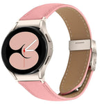 Dây đồng hồ da khóa lưng rùa họa tiết vân vải vải liễu có thể tháo nhanh, dành cho Samsung Galaxy Watch 7 40 / 44mm