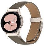 Dây đồng hồ da khóa lưng rùa họa tiết vân vải vải liễu có thể tháo nhanh, dành cho Samsung Galaxy Watch 7 40 / 44mm