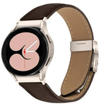 Dây đồng hồ da khóa lưng rùa họa tiết vân vải vải liễu có thể tháo nhanh, dành cho Samsung Galaxy Watch 7 40 / 44mm
