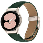 Dây đồng hồ da khóa lưng rùa họa tiết vân vải vải liễu có thể tháo nhanh, dành cho Samsung Galaxy Watch 7 40 / 44mm