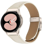 Dây đồng hồ da khóa lưng rùa họa tiết vân vải vải liễu có thể tháo nhanh, dành cho Samsung Galaxy Watch 7 40 / 44mm