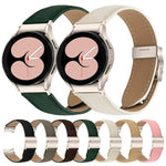Dây đồng hồ da khóa lưng rùa họa tiết vân vải vải liễu có thể tháo nhanh, dành cho Samsung Galaxy Watch 7 40 / 44mm