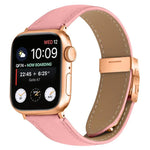 Dây đeo đồng hồ da khóa lưng rùa vàng hồng họa tiết vân vải quả vải, dành cho Apple Watch 46mm / 49mm / 45mm / 44mm, dành cho Apple Watch 42mm / 41mm / 40mm / 38mm