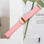 Dây đeo đồng hồ da khóa lưng rùa vàng hồng họa tiết vân vải quả vải, dành cho Apple Watch 46mm / 49mm / 45mm / 44mm, dành cho Apple Watch 42mm / 41mm / 40mm / 38mm
