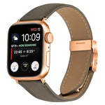 Dây đeo đồng hồ da khóa lưng rùa vàng hồng họa tiết vân vải quả vải, dành cho Apple Watch 46mm / 49mm / 45mm / 44mm, dành cho Apple Watch 42mm / 41mm / 40mm / 38mm