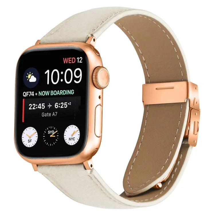 Dây đeo đồng hồ da khóa lưng rùa vàng hồng họa tiết vân vải quả vải, dành cho Apple Watch 46mm / 49mm / 45mm / 44mm, dành cho Apple Watch 42mm / 41mm / 40mm / 38mm