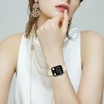 Lychee Texture Starlight Turtle Back Buckle Leather Watch Band, For Apple Watch 46mm / 49mm / 45mm / 44mm, For Apple Watch 42mm / 41mm / 40mm / 38mm