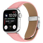 Dây đeo đồng hồ da khóa lưng rùa bạc họa tiết vân vải quả vải, dành cho Apple Watch 46mm / 49mm / 45mm / 44mm, dành cho Apple Watch 42mm / 41mm / 40mm / 38mm