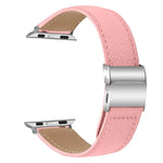 Dây đeo đồng hồ da khóa lưng rùa bạc họa tiết vân vải quả vải, dành cho Apple Watch 46mm / 49mm / 45mm / 44mm, dành cho Apple Watch 42mm / 41mm / 40mm / 38mm