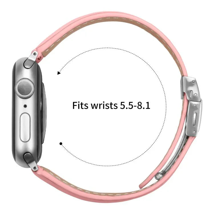 Dây đeo đồng hồ da khóa lưng rùa bạc họa tiết vân vải quả vải, dành cho Apple Watch 46mm / 49mm / 45mm / 44mm, dành cho Apple Watch 42mm / 41mm / 40mm / 38mm