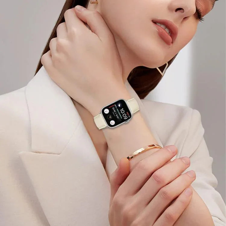 Dây đeo đồng hồ da khóa lưng rùa bạc họa tiết vân vải quả vải, dành cho Apple Watch 46mm / 49mm / 45mm / 44mm, dành cho Apple Watch 42mm / 41mm / 40mm / 38mm