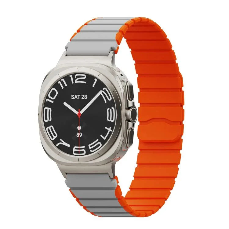 Dây đồng hồ silicone hai màu có nam châm, dành cho Samsung Galaxy Watch Ultra 47mm / Ultra 2025