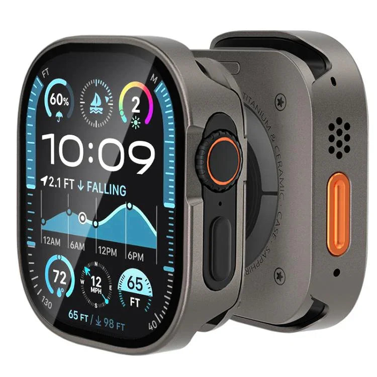 Ốp đồng hồ nhôm tích hợp kính cường lực, dành cho Apple Watch Ultra 3 / 2 / 1 49mm