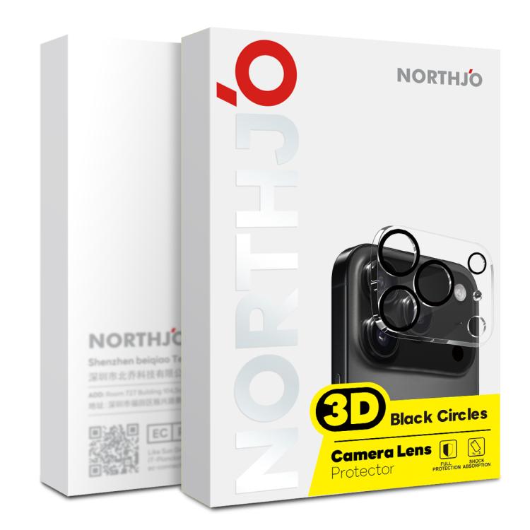 2 miếng NORTHJO kính cường lực bảo vệ ống kính camera 3D chụp đêm, dành cho iPhone 17 Pro Max, iPhone 17 Pro, iPhone 17, iPhone Air