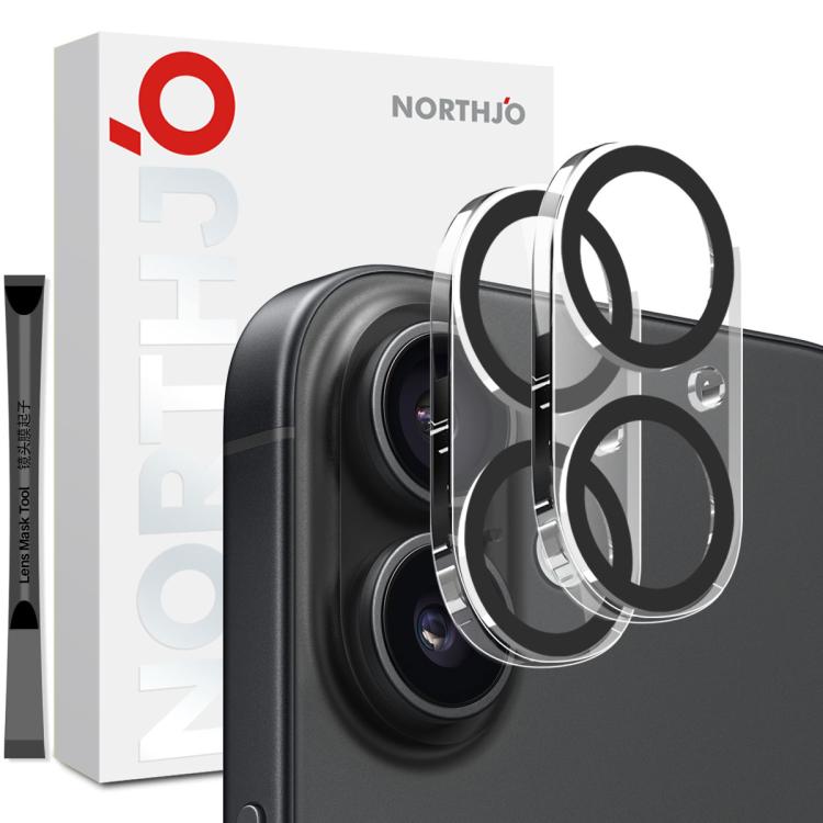 2 miếng NORTHJO kính cường lực bảo vệ ống kính camera 3D chụp đêm, dành cho iPhone 17 Pro Max, iPhone 17 Pro, iPhone 17, iPhone Air