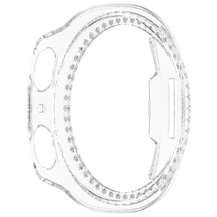 Ốp đồng hồ PC rỗng nửa phủ kim cương hàng đơn, dành cho Samsung Galaxy Watch 8 44mm, dành cho Samsung Galaxy Watch 8 40mm