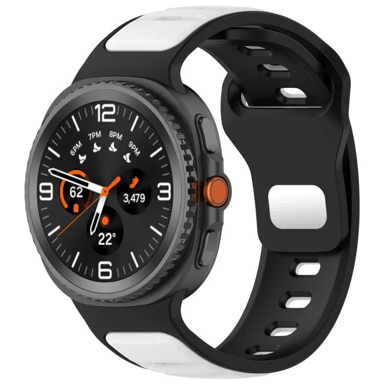 Reverse Buckle Two Color Silicone Watch Band, For Samsung Galaxy Watch8 / Watch8 Classic