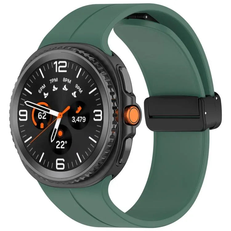 Folding Magnetic Buckle Silicone Watch Band, For Samsung Galaxy Watch8 / Watch8 Classic