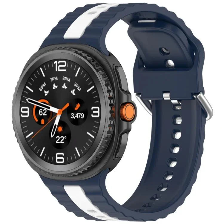 Dây đồng hồ silicone hai màu dọc, dành cho Samsung Galaxy Watch8 / Watch8 Classic