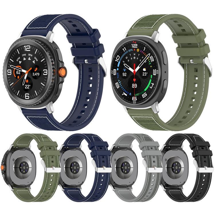 Dây đồng hồ silicone bện nylon lai, dành cho Samsung Galaxy Watch8 / Watch8 Classic