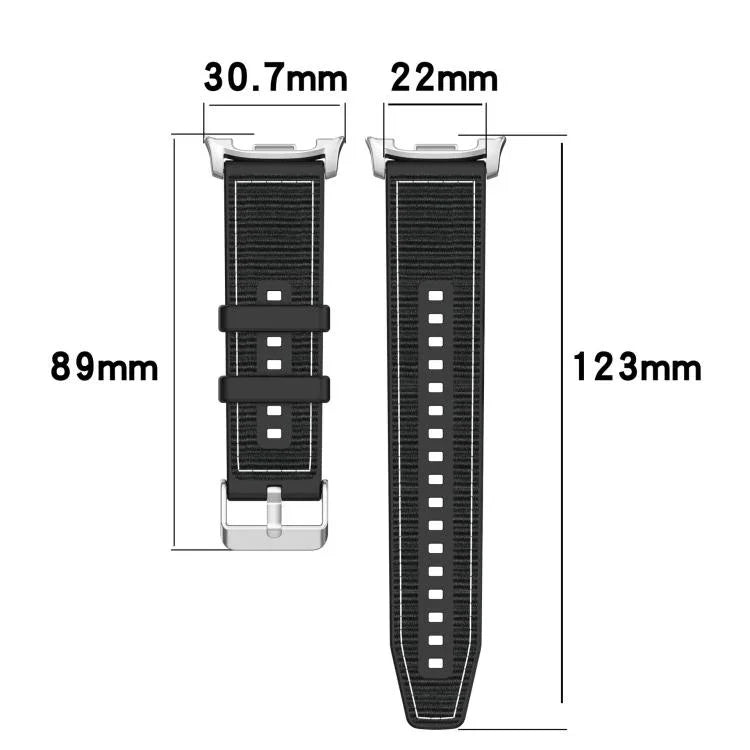 Dây đồng hồ silicone bện nylon lai, dành cho Samsung Galaxy Watch8 / Watch8 Classic