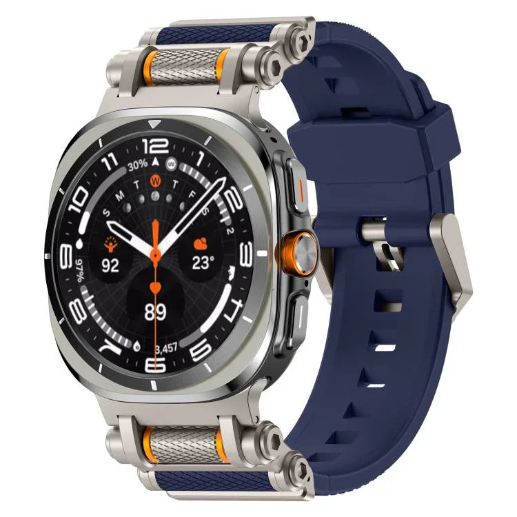 Metal Watch Connector Silicone Watch Band, For Samsung Galaxy Watch Ultra 47mm / Ultra 2025