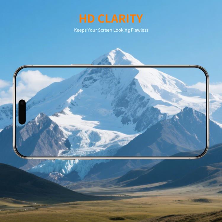 Kính cường lực ENKAY keo dày không viền trắng 9H cạnh cong lớn nhôm-silicon, dành cho iPhone 17 Pro Max, iPhone 17 Pro, iPhone 17, iPhone Air