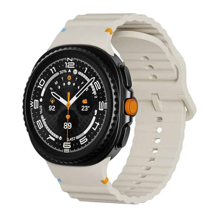 Dây đồng hồ silicone khóa cài màu may chỉ vân sóng, Dành cho Samsung Galaxy Watch8 / Watch8 Classic