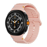 Dây đồng hồ silicone khóa cài màu may chỉ vân sóng, Dành cho Samsung Galaxy Watch8 / Watch8 Classic