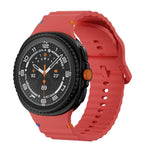 Dây đồng hồ silicone khóa cài màu may chỉ vân sóng, Dành cho Samsung Galaxy Watch8 / Watch8 Classic