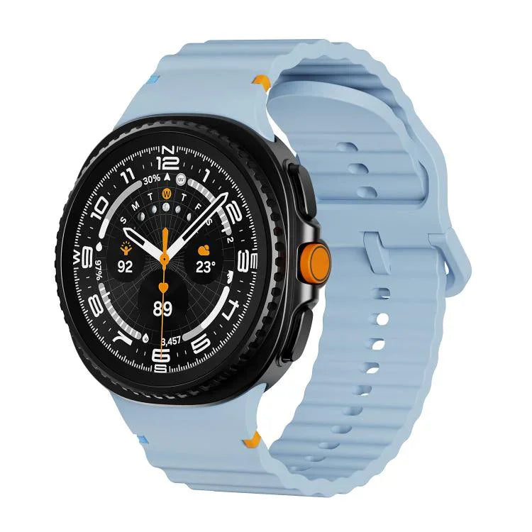 Dây đồng hồ silicone khóa cài màu may chỉ vân sóng, Dành cho Samsung Galaxy Watch8 / Watch8 Classic