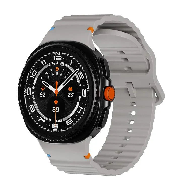 Dây đồng hồ silicone khóa cài màu may chỉ vân sóng, Dành cho Samsung Galaxy Watch8 / Watch8 Classic