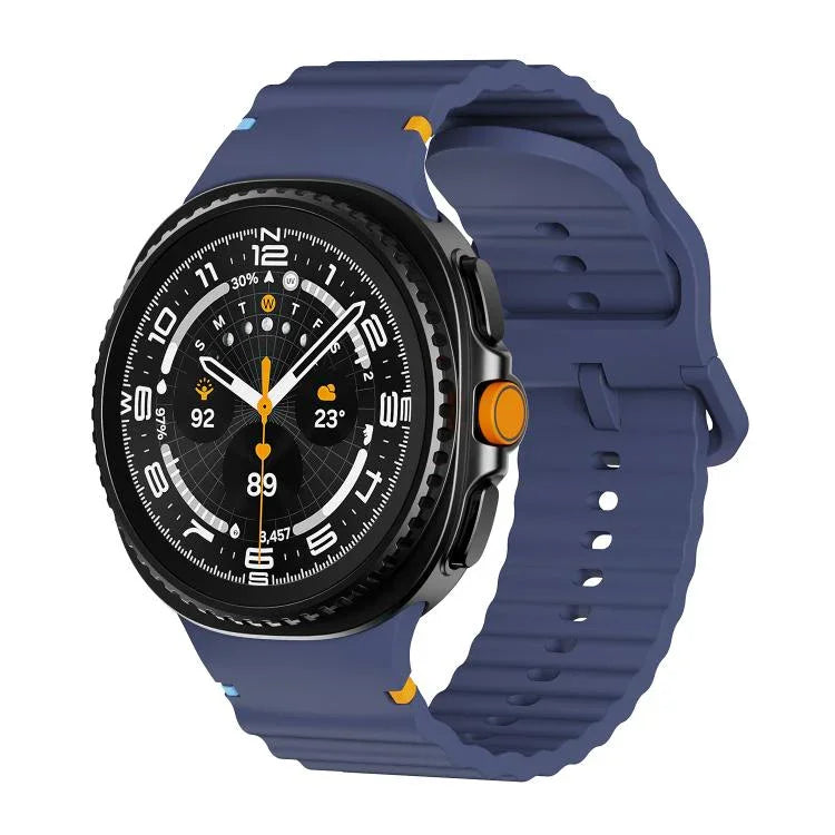 Dây đồng hồ silicone khóa cài màu may chỉ vân sóng, Dành cho Samsung Galaxy Watch8 / Watch8 Classic