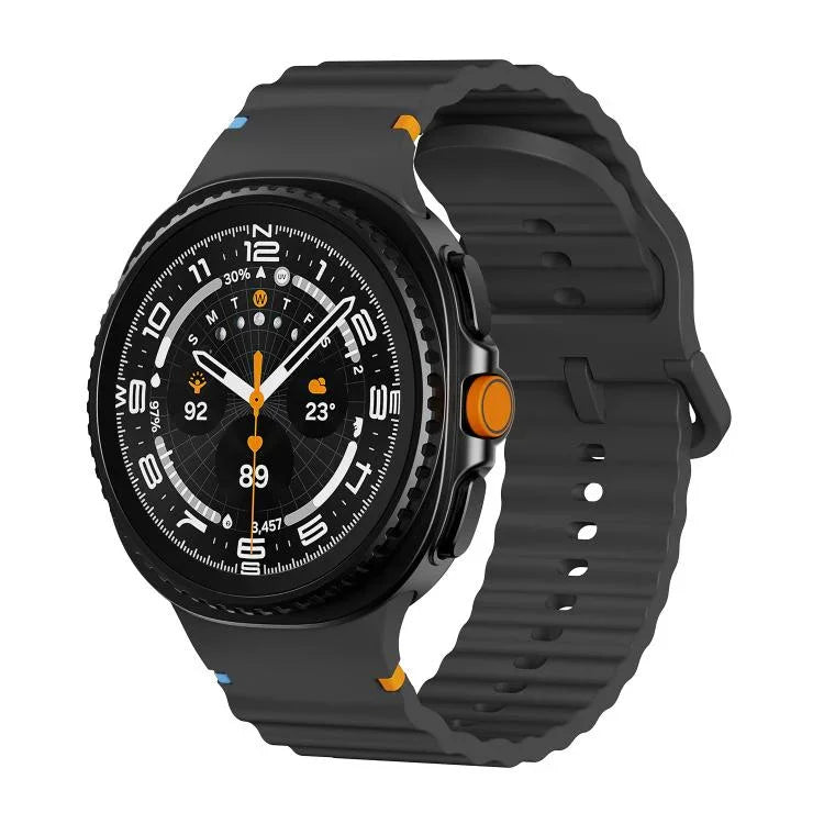 Dây đồng hồ silicone khóa cài màu may chỉ vân sóng, Dành cho Samsung Galaxy Watch8 / Watch8 Classic