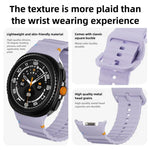 Dây đồng hồ silicone khóa cài màu may chỉ vân sóng, Dành cho Samsung Galaxy Watch8 / Watch8 Classic