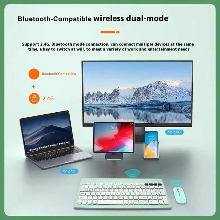 Bộ bàn phím chuột không dây Bluetooth sạc lại được 2858+030 im lặng với 800/1200/1600 DPI