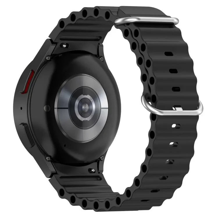 Marine Silver Buckle Silicone Watch Band, For Samsung Galaxy Watch 7 40 / 44mm