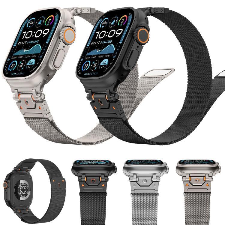 Dây đồng hồ thép Milanese nam châm, dành cho Apple Watch 46mm / 49mm / 45mm / 44mm