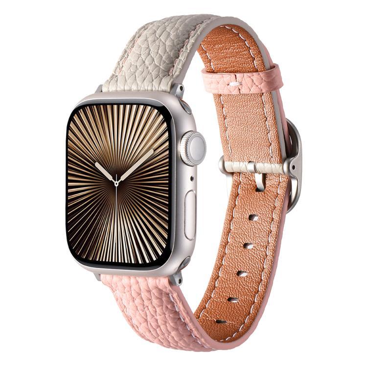 Dây đồng hồ Da Thật Họa Tiết Litchi Khóa Vuông, Dành cho Apple Watch 46mm / 49mm / 45mm / 44mm, Dành cho Apple Watch 42mm / 41mm / 40mm / 38mm