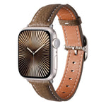 Dây đồng hồ Da Thật Họa Tiết Litchi Khóa Vuông, Dành cho Apple Watch 46mm / 49mm / 45mm / 44mm, Dành cho Apple Watch 42mm / 41mm / 40mm / 38mm