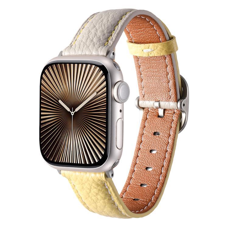Dây đồng hồ Da Thật Họa Tiết Litchi Khóa Vuông, Dành cho Apple Watch 46mm / 49mm / 45mm / 44mm, Dành cho Apple Watch 42mm / 41mm / 40mm / 38mm