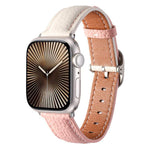 Dây đồng hồ Da Thật Họa Tiết Litchi Khóa Vuông, Dành cho Apple Watch 46mm / 49mm / 45mm / 44mm, Dành cho Apple Watch 42mm / 41mm / 40mm / 38mm