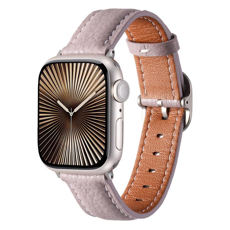 Dây đồng hồ Da Thật Họa Tiết Litchi Khóa Vuông, Dành cho Apple Watch 46mm / 49mm / 45mm / 44mm, Dành cho Apple Watch 42mm / 41mm / 40mm / 38mm