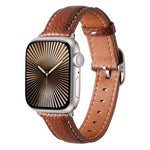 Dây đồng hồ Da Thật Họa Tiết Litchi Khóa Vuông, Dành cho Apple Watch 46mm / 49mm / 45mm / 44mm, Dành cho Apple Watch 42mm / 41mm / 40mm / 38mm