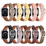 Dây đồng hồ Da Thật Họa Tiết Litchi Khóa Vuông, Dành cho Apple Watch 46mm / 49mm / 45mm / 44mm, Dành cho Apple Watch 42mm / 41mm / 40mm / 38mm