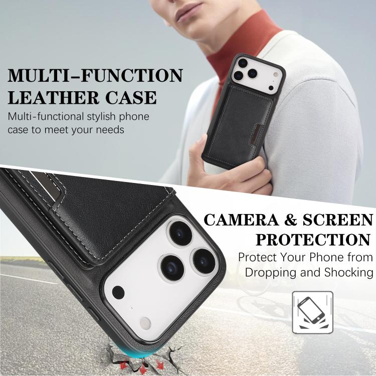 Ốp lưng điện thoại da Kalebol MagSafe nam châm chắc chắn có túi đựng thẻ gập đôi, dành cho iPhone 17 Pro Max, dành cho iPhone 17 Pro, dành cho iPhone 17, dành cho iPhone Air